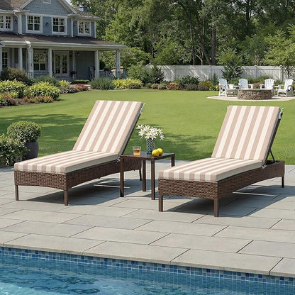 Crestlive Products Outdoor Waterproof Chaise Lounge Cushions Set of 2, Fade Resistant Patio Furniture Lounge Chair Cushion, 80" L x 23" W