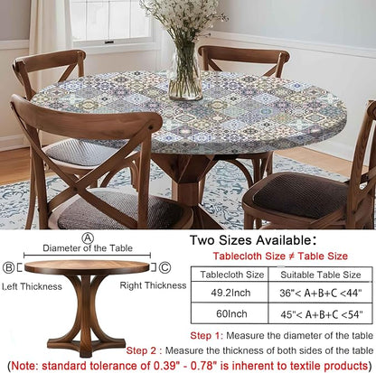 opstellen Fitted Round Tablecloth for 36-44" Tables Wrinkle Free Table Cover Minimalist Farm House Decor Kitchen Studio Apartment Gadget Canping Patio Appliances Country Romantic Closing Home Gifts
