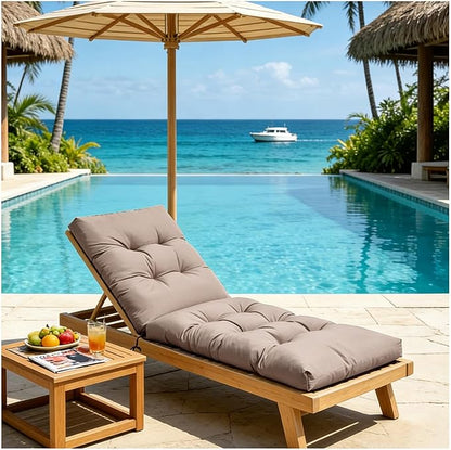Outdoor Lounge Chair Cushions, 74.4 x 22 x 4.7 Inches Waterproof Fade Resistant Patio Cushion for Chaise Lounger