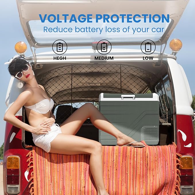 Alpicool Car Refrigerator 12 Volt Refrigerator 46 Quart Portable Freezer 12V Car Fridge Portable Fridge Freezer 12/24V DC 110~240 Volt AC for Truck RV Camper SUV Electric Cooler for Camping -4℉-68℉