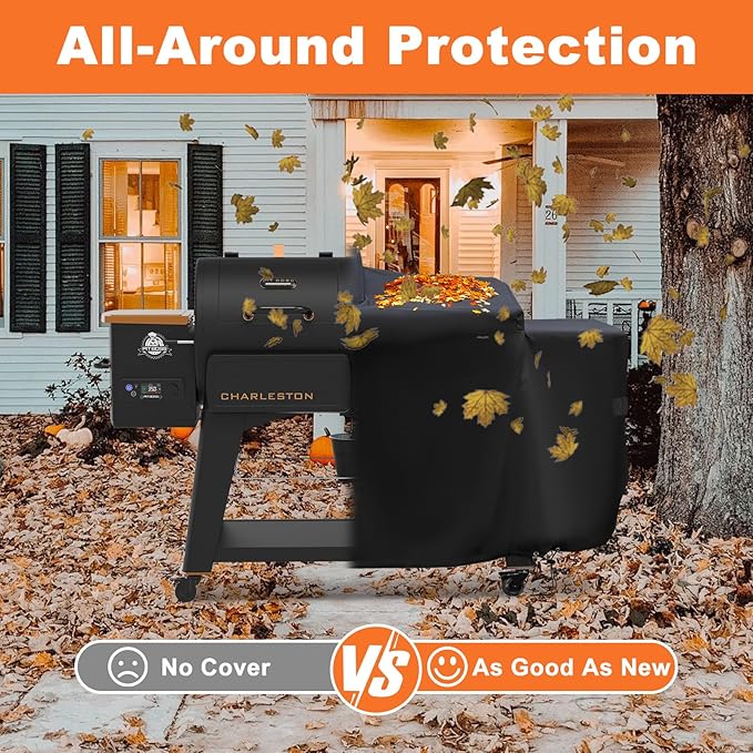 Grill Cover for Pit Boss Charleston 1020 Pellet Grill Gas Griddlle Combo PB1020NX, 600D Heavy Duty Waterproof UV Resistant Cover for Pit Boss, Outdoor Barbeque Grill Accessories