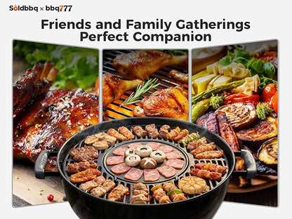 8834 Cast Iron Griddle for Weber Gourmet BBQ System Sear Grate, Griddle for 22-inch Weber Kettle Premium/Charcoal Grill 22" Smokers, for Kettle Charcoal Grill Grate 22 inch Diameter 12"