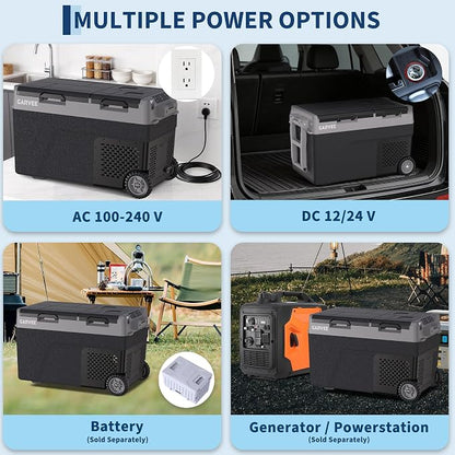Garvee Car Refrigerator, 40QT(38L) Dual Zone 12/24V Electric Cooler | Portable Freezer Compressor Rapid Freezing -4°f to 68°f, Car Fridge Internal Battery (Not Included) Portable Refrigerator