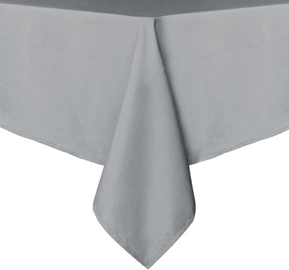 sancua Rectangle Tablecloth - 54 x 78 Inch - Stain and Wrinkle Resistant Washable Polyester Table Cloth, Decorative Fabric Table Cover for Dining Tables, Buffet Parties and Camping, Silver Grey