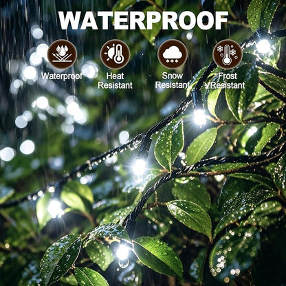 Solar String Lights Outdoor 2 Pack Total 66FT 200LED Solar Fairy Lights Waterproof 8 Modes Twinkle Solar Lights for Patio, Garden Yard Party Wedding Tree Christmas Halloween Decoration, White