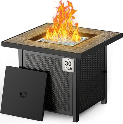 BALI OUTDOORS 50000 BTU Propane Fire Pit for Outdoor, 30 in Fire Pit Table Outdoor, Square Firepits for Outside Backyard, Patio