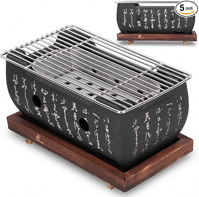 Japanese Grill, BBQ Grill Food Charcoal Stove for Household Barbecue Tool, Japanese Charcoal Grill Kit