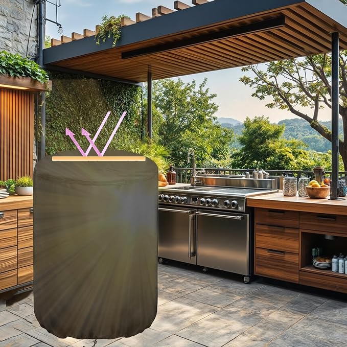 Smoker Cover Fit for Realcook 17 Inch Charcoal Smoker | Waterproof Grill BBQ Cover Vertical Smoker Covers-22 D x 35" H