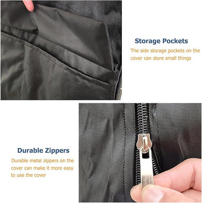 Storage Shelf Cover,Outdoor Heavy Duty 600D 48''W x 18''D x 72''H Dustproof Waterproof Shelf Covers for Wire Shelving,Storage Rack Cover with Zipper