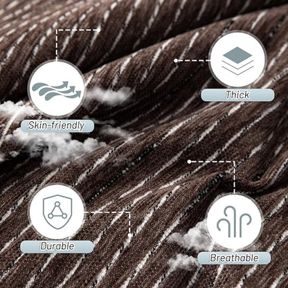 MYSKY HOME Couch Covers for 2 Cushion Couch Sectional Sofa, L Shape Sofa Protector Deep Chocolate Chenille Couch Cover, Sofa Covers Washable Blanket with Tassel Pet Couch Cushion Cover, 71"X102"