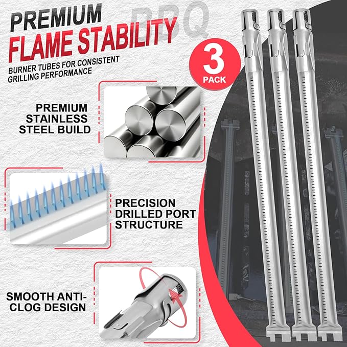 Grill Parts Kit for Weber Genesis 300 310 330 Genesis E330 E310 S310 S330 EP330 S320 E320 Grill Parts 17.5" Flavorizer Bars, Genesis 7528 Grates Heat Deflector Grill Parts Kit, 3Pcs 62752 Burner Tube