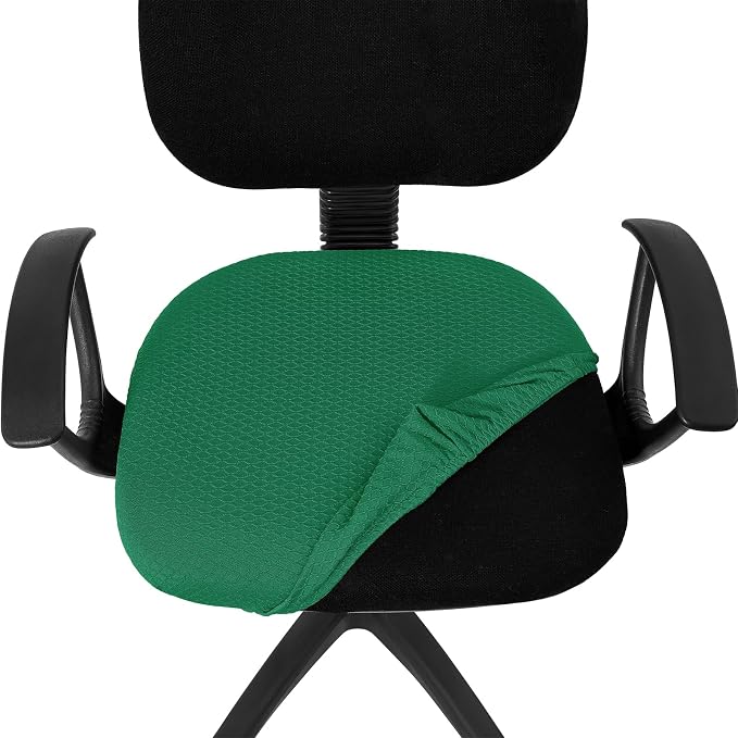 Smiry Office Computer Chair Seat Covers for Desk, Anti-dust Protector | Stretch Jacquard Removable Washable Desk Chair Seat Cushion Protectors, Chritsmas Green