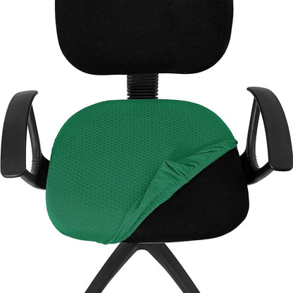 Smiry Office Computer Chair Seat Covers for Desk, Anti-dust Protector | Stretch Jacquard Removable Washable Desk Chair Seat Cushion Protectors, Chritsmas Green