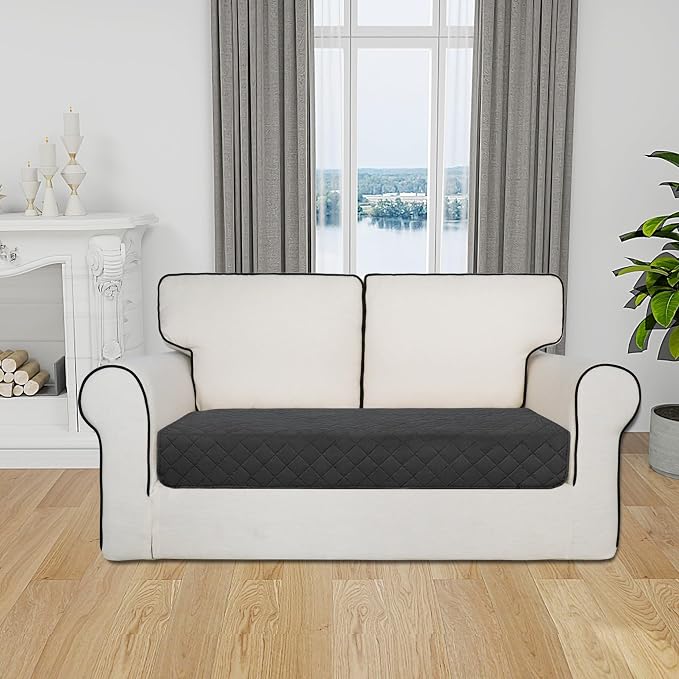 Easy-Going Sectional Couch Covers for Dogs L Shape Sofa Cover Reversible Sofa Slipcover Chaise Lounge Cover Furniture Protector Cover for Pets Dog Cat (30 x 50 inches, Dark Gray/Beige) | Dark Gray/Beige, Soft Sofa Slipcover For Dogs, Fits Left/Right Ch...