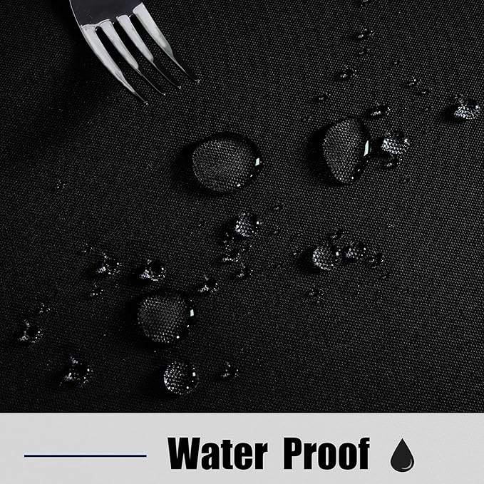 Fitable Outdoor and Indoor Tablecloth, Black, 60 Inches Round | Washable Waterproof Wrinkle Free Table Cover, Zipper and Umbrella Hole, For Spring Summer Party Picnic Camping Patio