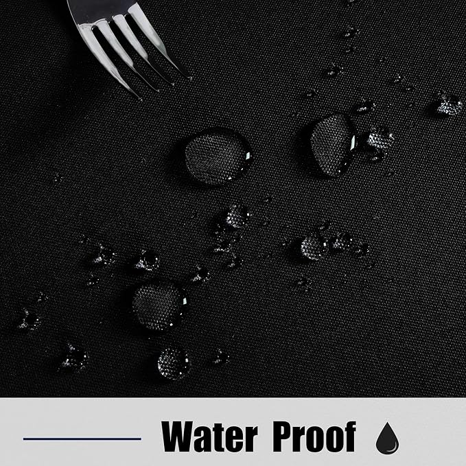 Fitable Outdoor Tablecloth for 6ft Rectangle Tables, Black, 60 x 84 Inch | Washable Waterproof Wrinkle Free Table Cover, Zipper and Umbrella Hole, For Spring Summer Party Picnic Camping Patio Indoor
