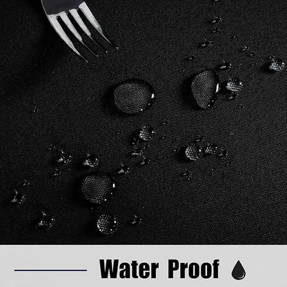 Fitable Outdoor and Indoor Tablecloth, Black, 70 Inch Round | Washable Waterproof Wrinkle Free Table Cover, Zipper and Umbrella Hole, For Spring Summer Party Picnic Camping Patio