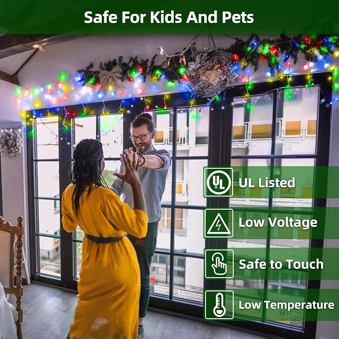 1332 LED 132FT Christmas Lights,296 Drops Icicle Lights with 12 Modes | Multicolor Icicle String Lights with Timer and Dimming for Long Rooflines, Wide Eaves, Storefronts and Wedding Backdrops