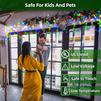 1332 LED 132FT Christmas Lights,296 Drops Icicle Lights with 12 Modes | Multicolor Icicle String Lights with Timer and Dimming for Long Rooflines, Wide Eaves, Storefronts and Wedding Backdrops
