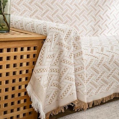 AIVIA Loveseat Cover Sheet Blanket, Cotton Woven Reversible Anti Slip Cushion Covers for 2 Seater Couches with Armrest, Living Room Love-Seat Furniture Decor Slipcovers Protector for Dogs Cats | Cotton Woven, Reversible, Anti Slip Cushion Covers for 2 ...