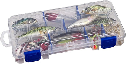 Flambeau Outdoors 3003 Tuff Tainer, 18 Compartments, 9 Zerust Dividers | Compact divided tackle box with 9 Zerust dividers for up to 18 compartments. Translucent, 9.125 x 5 x 1.25in