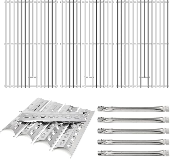 Grill Parts for Master Forge 3218LT Kenmore 148.16156210 | Fits Master Forge 3218LTN 3218LTM, Kenmore 148.1637110, Stainless Steel Grill Grates Replacement, Heat Plates and Burners