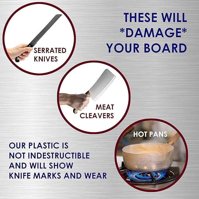 Thick XL 24x18 Plastic Cutting Board 0.75 Inch Thick, Extra Large NSF for Food Service