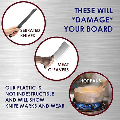 Thick XL 24x18 Plastic Cutting Board 0.75 Inch Thick, Extra Large NSF for Food Service