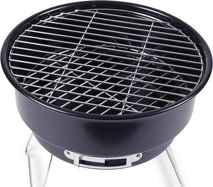 PICNIC TIME Caliente Portable Charcoal Grill & Cooler Tote, Take Anywhere BBQ Grill with Enameled Fire Bowl and Carrying Tote that Doubles as Cooler for Outdoor Cooking Use, (Black with Gray Accents)