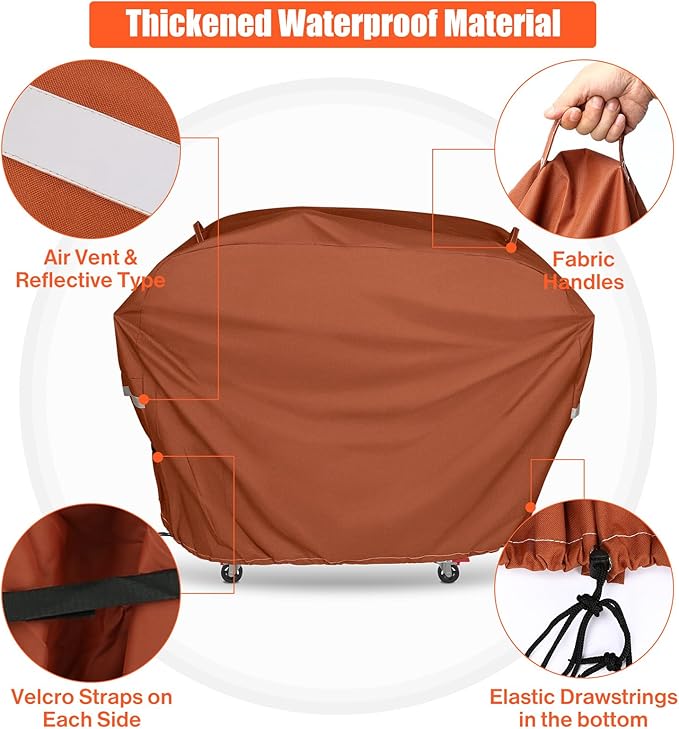 QuliMetal 70 Inches Grill Cover for Weber Genesis 2 4-Burner 400 Series Gas Grills(New 2022), Heavy Duty Waterproof Outdoor BBQ Cover, Fade Resistant Barbecue Protector, Compared to Weber 7758, Brown