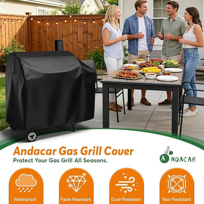 Charcoal Grills Cover for Royal-Gourme-t CC1830 30 Barrel Charcoal Grill, Waterproof Outdoor Grill Cover Royal-Gourme-t BBQ Grill Cover Barbeque Grill Cover - 44" L×27.6" W×43" H, Black