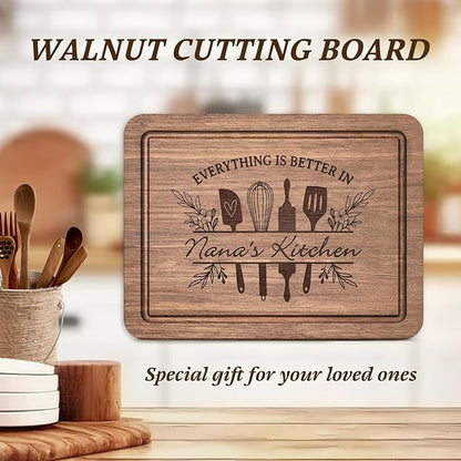 Nana Gifts, Premium Walnut Wood Cutting Board Gifts for Nana, Nana Birthday Gifts, Cool Kitchen Gifts for Nana Grandma from Grandkids