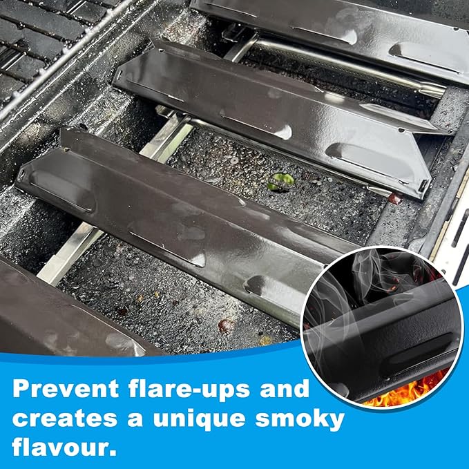 LS'BABQ Grill Replacement Parts for Kenmore 6 Burner 146.23681310 146.47223610 146.23766310, Porcelain Steel Heat Plate Shield, Burner Tube Repair Kit for Kenmore