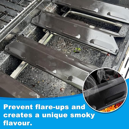 LS'BABQ Grill Replacement Parts for Kenmore 6 Burner 146.23681310 146.47223610 146.23766310, Porcelain Steel Heat Plate Shield, Burner Tube Repair Kit for Kenmore