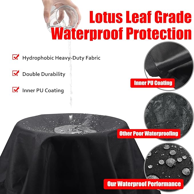 Grill Cover, 44 inch Heavy Duty BBQ Gas Grill Cover for Outdoor Grill, Waterproof, Weather Resistant, Anti-UV, Rip-Proof, Fade Resistant Barbecue Cover with Hook-and-Loop Straps for Most Grills