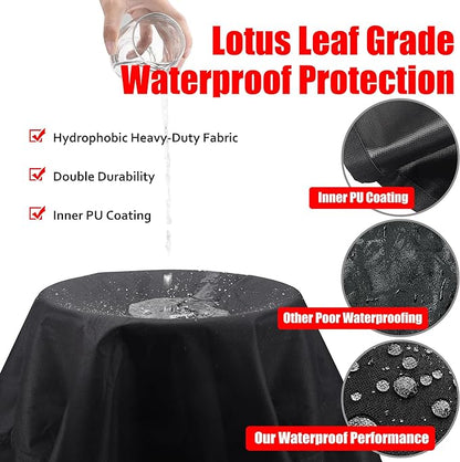 Grill Cover, 44 inch Heavy Duty BBQ Gas Grill Cover for Outdoor Grill, Waterproof, Weather Resistant, Anti-UV, Rip-Proof, Fade Resistant Barbecue Cover with Hook-and-Loop Straps for Most Grills