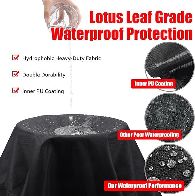 Grill Cover, 58 inch Heavy Duty BBQ Gas Grill Cover for Outdoor Grill, Waterproof, Weather Resistant, Anti-UV, Rip-Proof, Fade Resistant Barbecue Cover with Hook-and-Loop Straps for Most Grills