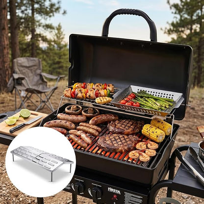 Universal Grill Burner Covers, Stainless Steel Adjustable Grill Heat Plates, Flame Tamer for Gas Grills, Grill Replacement Parts for Charbroil Nexgrill, BBQ Heat Shield