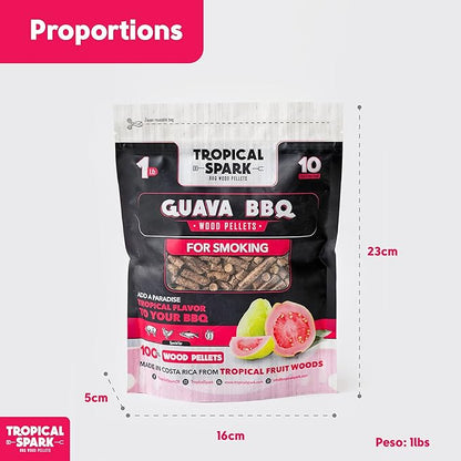 Wood Pellets | Perfect for BBQ, Smoking, Grilling, Bake, Roast, Braise | Premium 100% All-Natural | Guava Wood | 1 lb. Bag