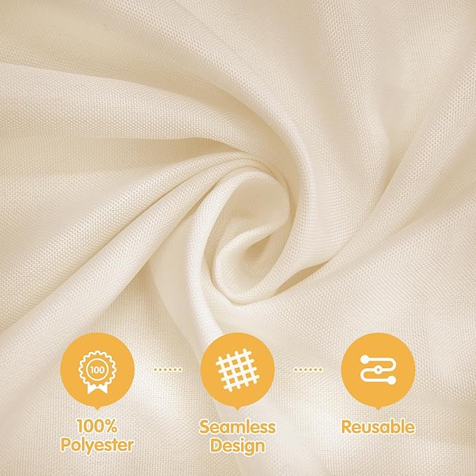 BRILLMAX 6 Pack Beige Tablecloths 70x120 Inch for 6-8ft Rectangle Tables | 150 GSM Polyester Fabric, Universal Fit, Water, Stain & Wrinkle Resistant Cloth Cover for Wedding Reception Banquet Party