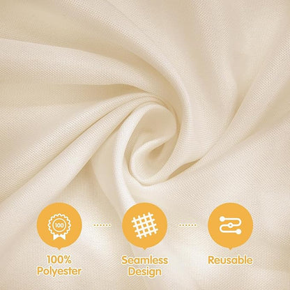BRILLMAX 6 Pack Beige Tablecloths 70x120 Inch for 6-8ft Rectangle Tables | 150 GSM Polyester Fabric, Universal Fit, Water, Stain & Wrinkle Resistant Cloth Cover for Wedding Reception Banquet Party