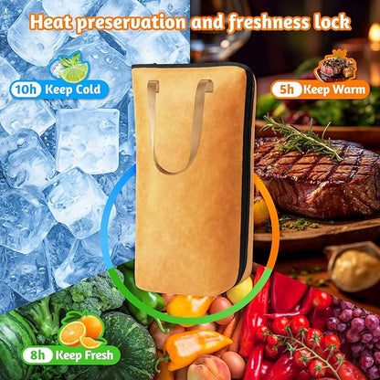BBQ Blanket for Resting Meat, 21in Meat Resting Blanket, Reusable Smoker Grilling Meat Resting Bag with Wide Mouth with Handle Design for Large Brisket/Pork Shoulders/Turkeys,Gifts for Men