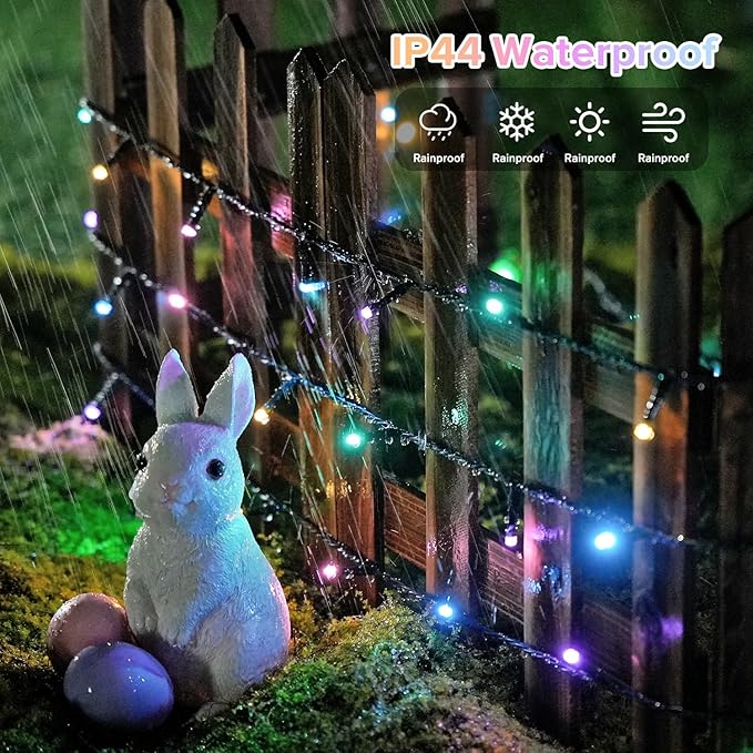JMEXSUSS 250LED Easter Lights Indoor Outdoor Decorations, Connectable Pastel-Colored String Lights for Easter Christmas Tree Bedroom Patio Holiday Decoration