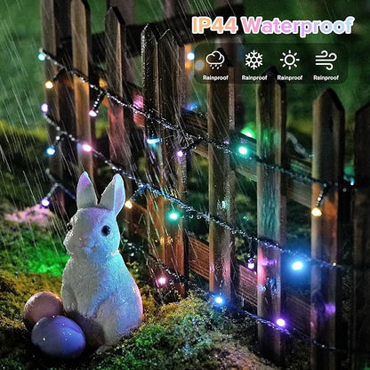 JMEXSUSS 250LED Easter Lights Indoor Outdoor Decorations, Connectable Pastel-Colored String Lights for Easter Christmas Tree Bedroom Patio Holiday Decoration