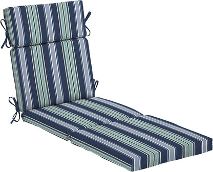 Arden Outdoor Chaise Cushion, 22x77, Blue Stripe | Lounge Cushion, Rain-Proof, Fade Resistant, Mold and Mildew Resistant