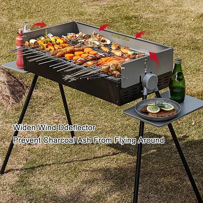 Charcoal Grills, Small Grill, Folding Barbecue Grill, Portable Grill, for Courtyard, Garden, Backyard, Picnic