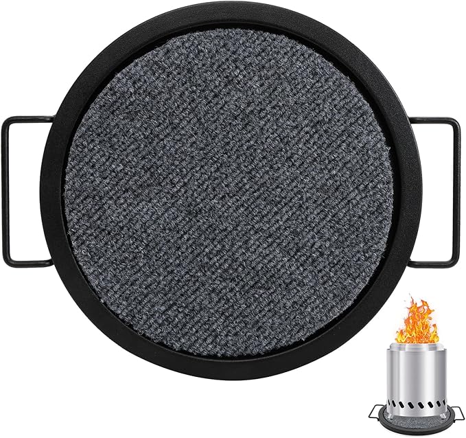 KEESHA Tabletop Fire Pit Mat for Solo Stove Mesa XL, Baked Enamel Heat Resistant Tray for Solo Stove, Diameter 10'', Thickness 0.6'' (Mat Not Included)