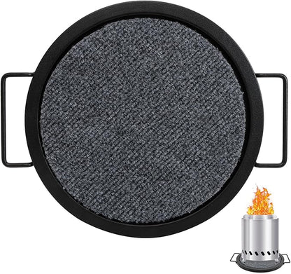 KEESHA Tabletop Fire Pit Mat for Solo Stove Mesa XL, Baked Enamel Heat Resistant Tray for Solo Stove, Diameter 10'', Thickness 0.6'' (Mat Not Included)