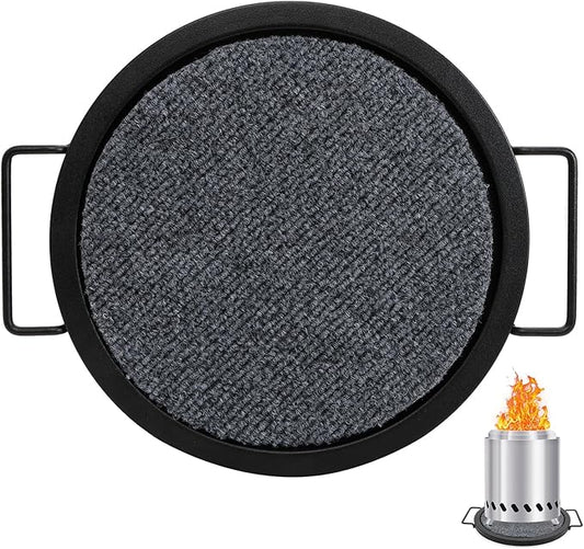 KEESHA Tabletop Fire Pit Mat for Solo Stove Mesa XL, Baked Enamel Heat Resistant Tray for Solo Stove, Diameter 10'', Thickness 0.6'' (Mat Not Included)