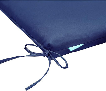 QILLOWAY Outdoor Indoor Chair Pads,Seat Cushions, Square Foam Dining Chair Patio Cushion Set of 4, All Weather, 17" Lx17 Wx3 D (Navy)